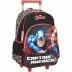 Mochila com Rodas Vingadores Capitão América Preto Luxcel IC39552AG-PT