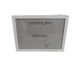 Porta Retrato 21,5 x 31,5cm Moldura Para Diploma Clean Branco 01 Moltam