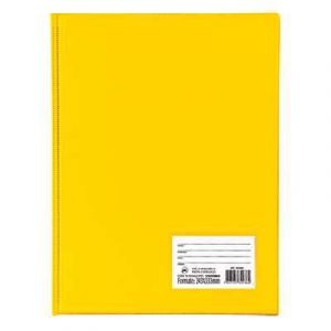 Pasta Catálogo Ofício PVC c/10 Plásticos com Visor Amarela DAC 1028AM