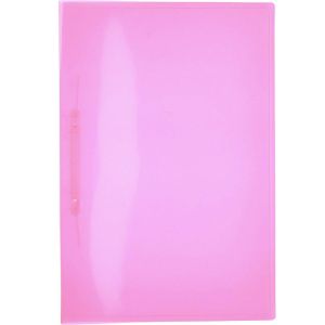Pasta plástica com grampo ofício - Linho Serena - rosa pastel