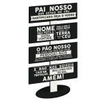 Placa Decorativa de Mesa em MDF 24cm Oração do Pai Nosso Litoarte DPM-010