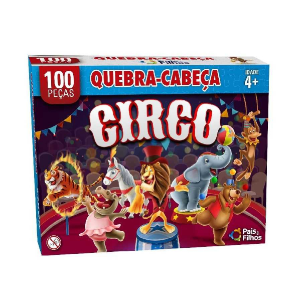 Jogo Quebra-Cabeça: Circo - 100 Peças Pais & Filhos - Quebra