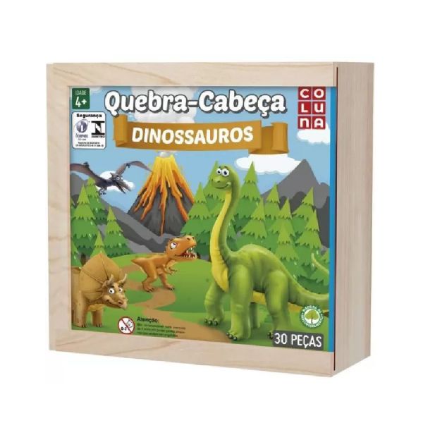 Jogo da Memória Dinossauros - Brinquedo Educativo em Madeira