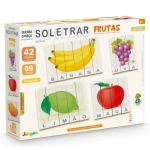 Quebra Cabeça Soletrar Madeira 42 Peças Frutas Junges