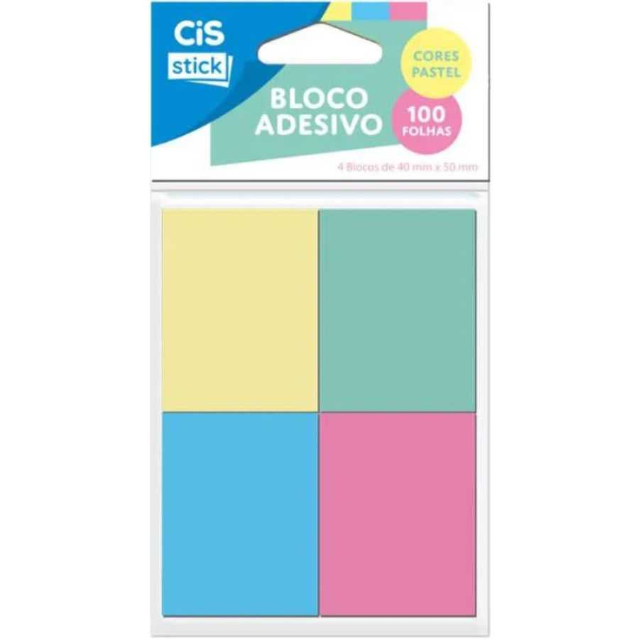 Recado Adesivo 38 x 50mm 3M Post-it 653 4 Blocos c/50 Folhas - Neon 4 Cores  Tropical na Papelaria Art Nova