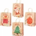 Sacola de Papel para Presente Kraft Natural 21 x 15 x 8cm Feliz Natal Sortida VMP