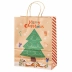 Sacola de Papel para Presente Kraft Natural 21 x 15 x 8cm Feliz Natal Sortida VMP