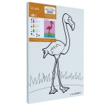 Tela para Pintura 20cm X 30cm Tecido Riscado Flamingo Moldura Madeira Souza 8171